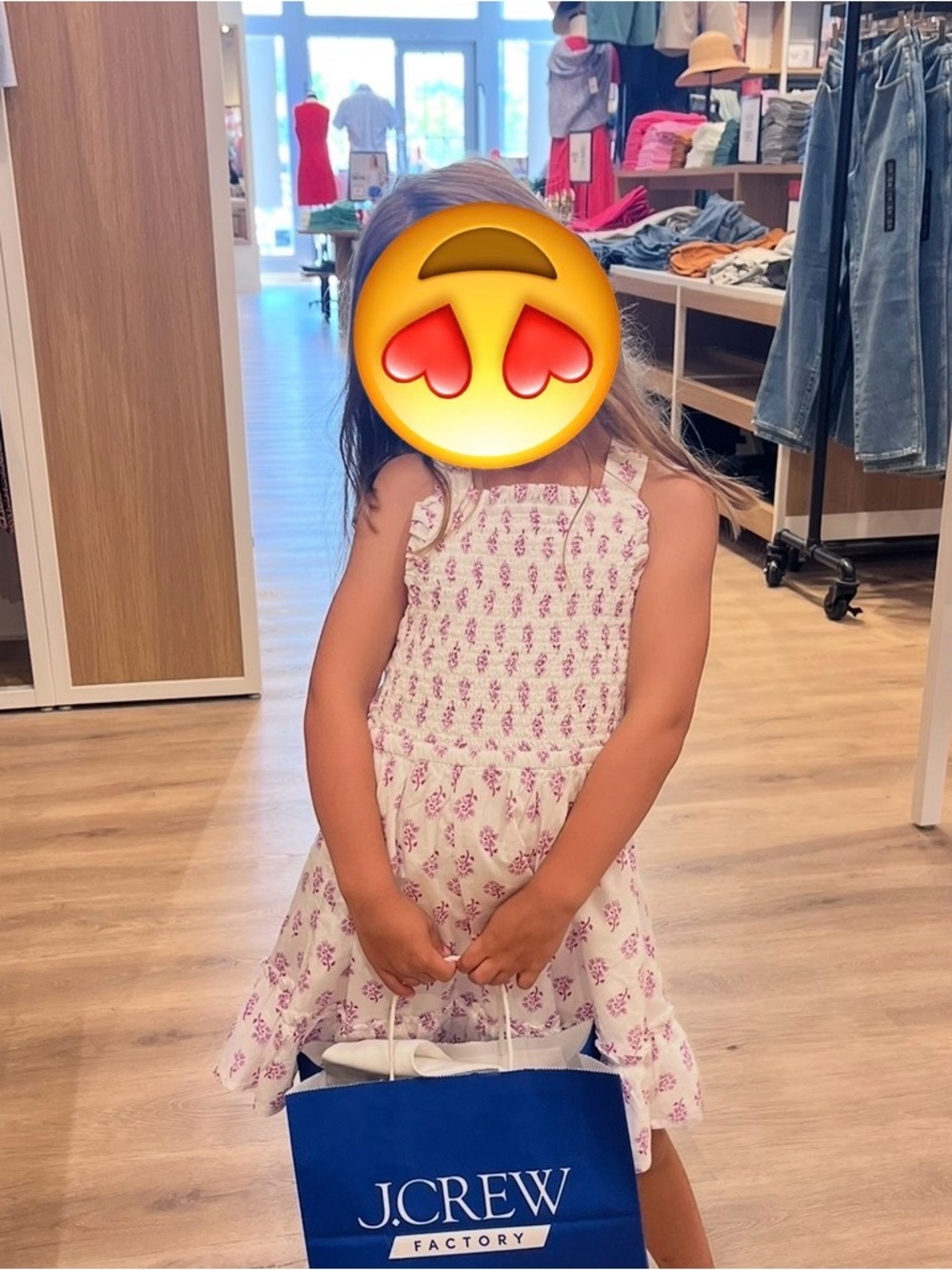 Crewcuts White Dress with Lavender Floral Print